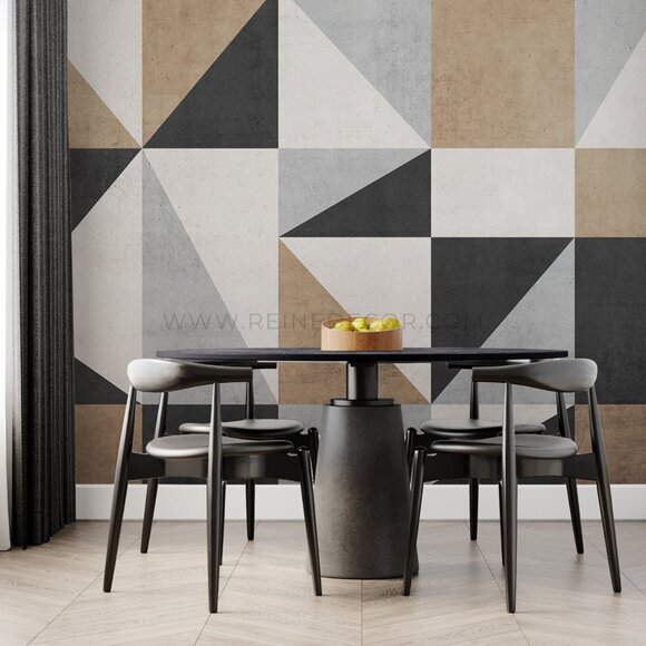 Mid-Century Geo Tiles Wallpaper | Retro Wall Art | Modern Geometric Wallpaper | - Picture 4 of 9